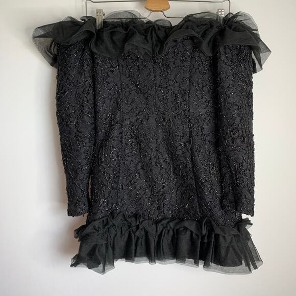 Revolve Camila Coelho Suzette Off Shoulder Mini Dress Black Small - Picture 10 of 16